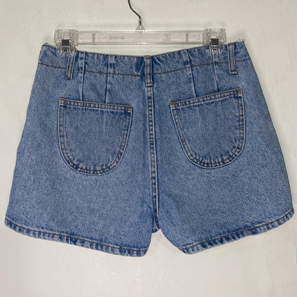 MODA INTL Vintage Y2K Lace Up Tie Side Zipper 100% Cotton Denim Shorts Size 27 - Picture 12 of 14
